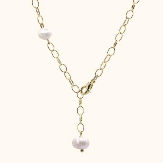 Collar dorado y perlas - Collar Airlie Beach