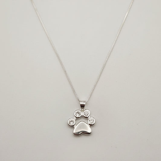 Collar patitas plata y circones