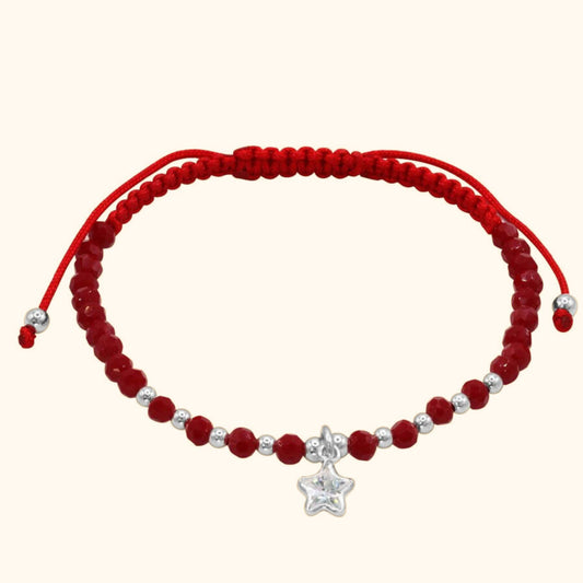 Pulsera roja estrella colgante del éxito