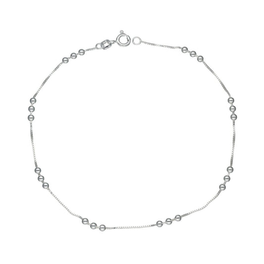 Tobillera esferas de plata