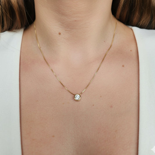 Collar Punto de Luz Enchape Oro - Collar Melbourne Oro