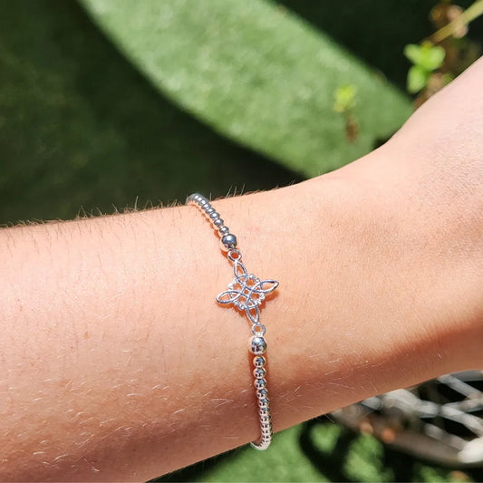 Pulsera nudo de brujas plata