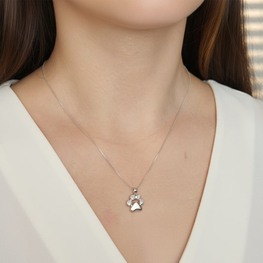 Collar patitas plata y circones