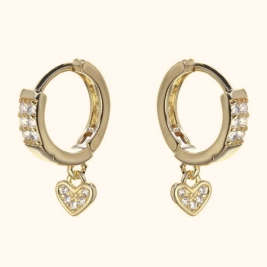 Argollas corazón enchapada en Oro