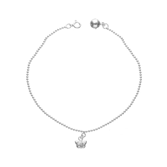 Tobillera mariposa de plata