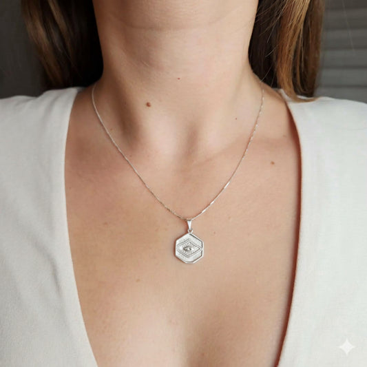 Collar ojo protector plata - Collar Tamarama Plata